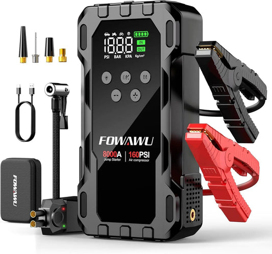 Power bank z szybkim ładowaniem i przenośna ładowarka, 26800 mAh, 8000 A, 160 psi, 10,0 l