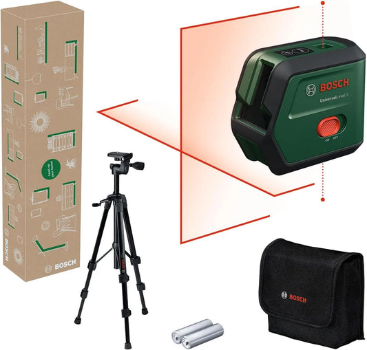 Bosch Laser krzyżowy UniversalLevel 2 linia laserowa skrzyżowana wraz z dodatkowymi