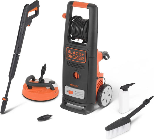 BLACK+DECKER Bxpw2200Pe Myjka wysokociśnieniowa do usuwania uporczywego brudu z powierzchni zewnętrznych, 2200 W, czarny