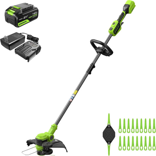 Greenworks Podkaszarka – akumulatorowy, zasilanie akumulatorowe, 33 cm, 24 V, 4,0 Ah