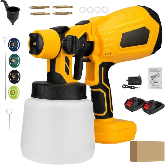 Bezprzewodowy pistolet do malowania natryskowego, akumulatorowy, 1000 ml, 21 V, 800 W, do obróbki metalu