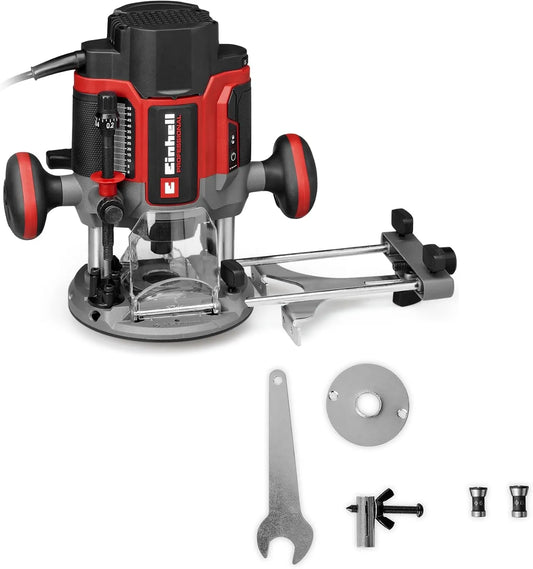 Einhell RO 1400 Profesjonalna frezarka TP-RO 1400 E 1400 W, z zaciskami, wyświetlacz LED, do użytku profesjonalnego, 55 mm, 8 mm