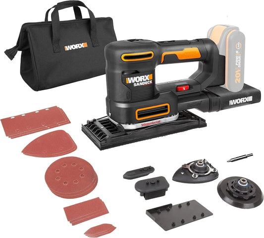 WORX WX820.9 Szlifierka elektryczna: zasilanie akumulatorowe, 20 V, czarny