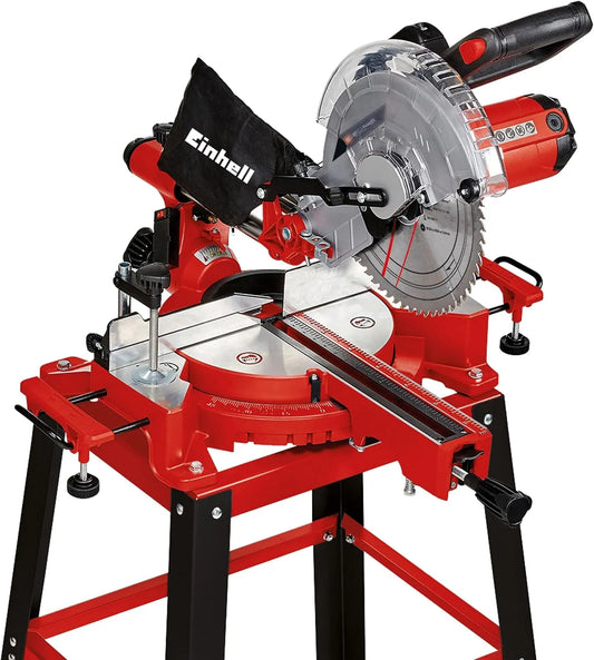 Einhell Tc-Sm 2531/2 U Piła do wykonywania kontrolowanych cięć podczas prac warsztatowych i montażowych Ukośna: 30 mm, czerwony
