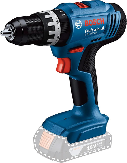 Bosch Professional 18V System Akumulatorowa Wiertarka udarowa do wiercenia w murze oraz codziennych prac montażowych GSB 18V-25 maks. Ø: akumulatorowy