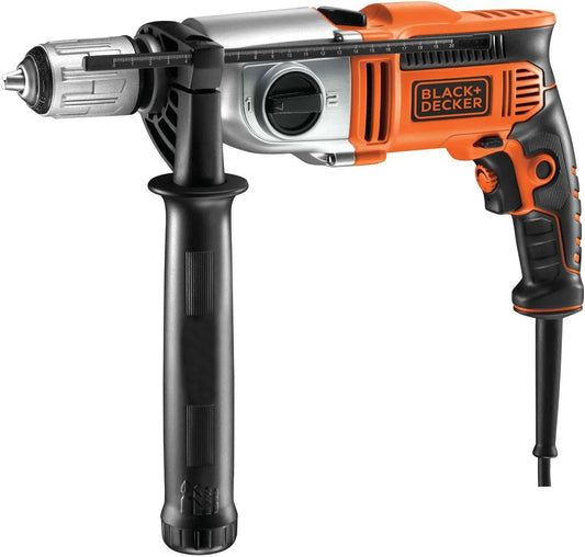 BLACK+DECKER KR1102K-QS Wiertarka udarowa do wiercenia w murze oraz codziennych prac montażowych – czarny