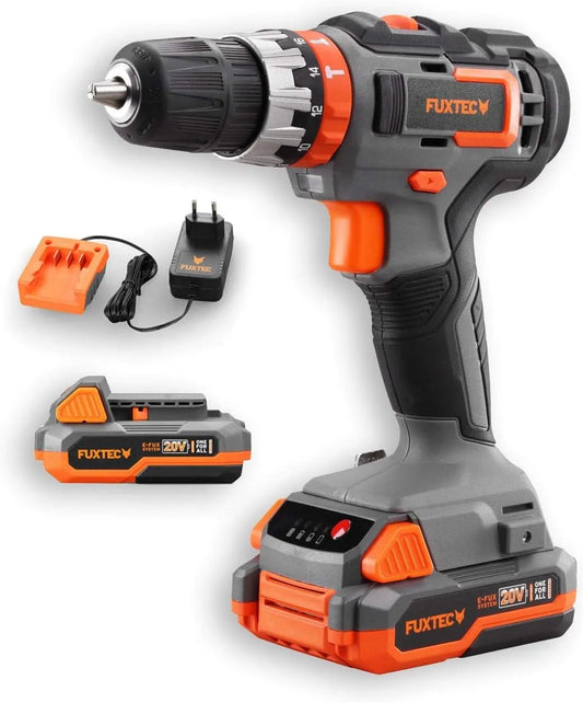 FUXTEC E1SBS20 Akumulatorowa Wiertarka udarowa do wiercenia w murze oraz codziennych prac montażowych 20 V zestaw E1SBS20 z baterią litowo-jonową