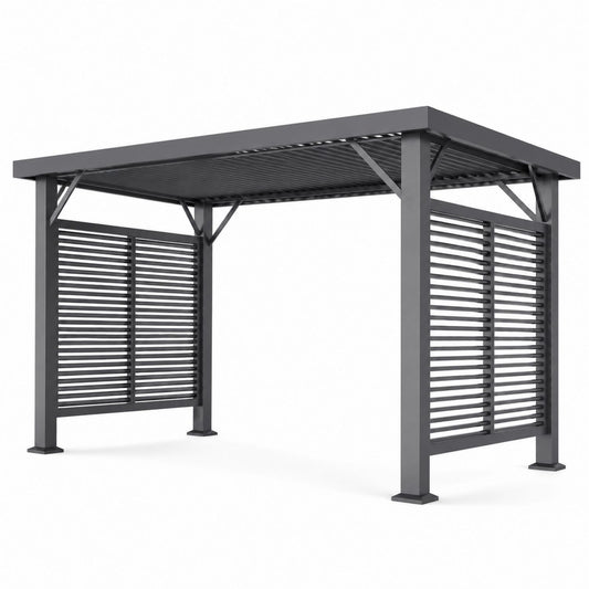 Altana ogrodowa z metalu szara 300x400x250 cm