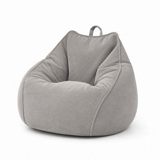 Fotel typu bean bag sztruks szary 90x90x100 cm
