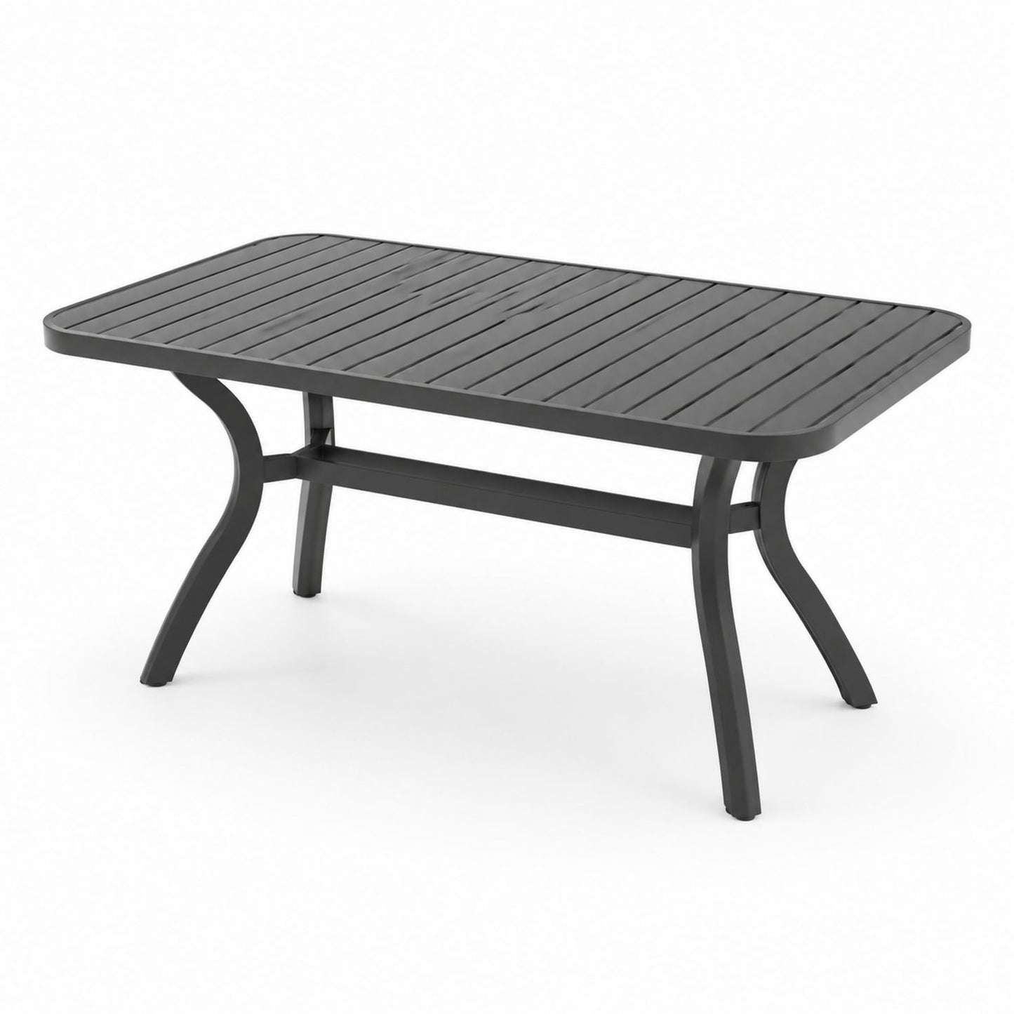 Stół ogrodowy metalowy czarny prostokątny 150x90x75 cm